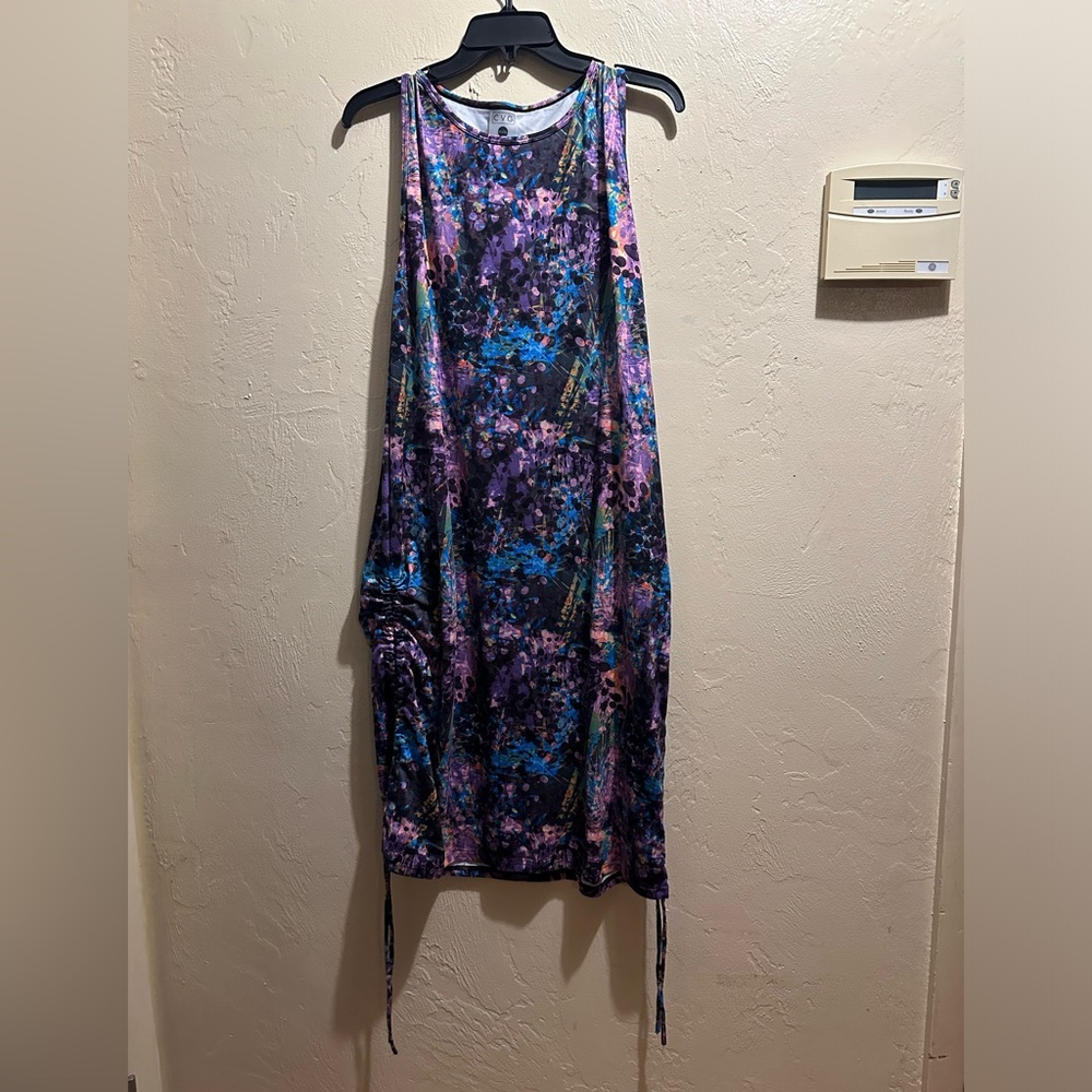 Stretchy comfy dress with scrunchy sides at the bottom